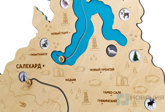 Карта регионов России деревянная