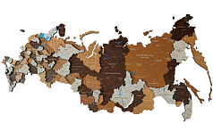 Деревянная карта России (борнео браун)