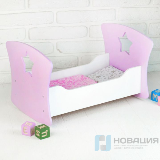 Кроватка для кукол деревянная, 500х300х160 мм